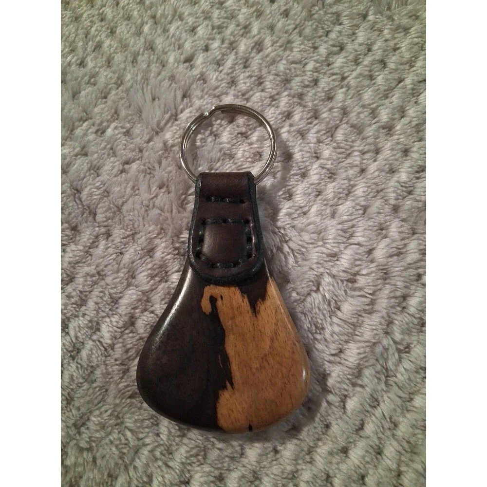 JB ART CRAFT Carved African Blackwood Brass Rhino Inlay Keyring Gift Present Men